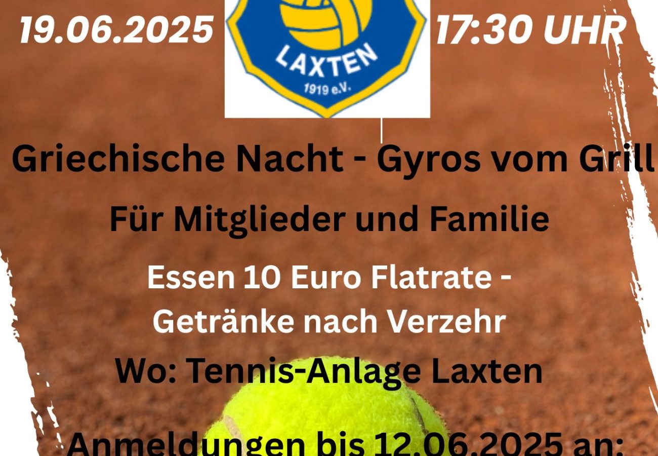 Afterwork Tennis Event 19.06.2025 ab 17.30 Uhr